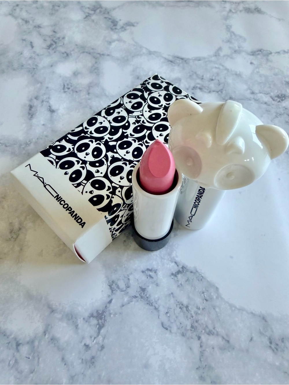 NIB MAC Cosmetics LE Nicopanda Pink Lipstick - Soft Bubblegum Pink